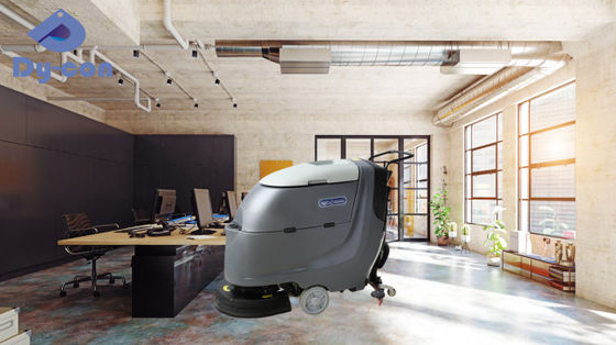 20 Đi đằng sau máy rửa sàn tự động được thiết kế để làm sạch văn phòng